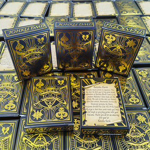 Cartes à Jouer Personnalisées Bords Lisses Bonne Flexibilité Jeu de Cartes de Poker Design Noir et Or de Luxe Fabricant Professionnel Chine - Product Image 2