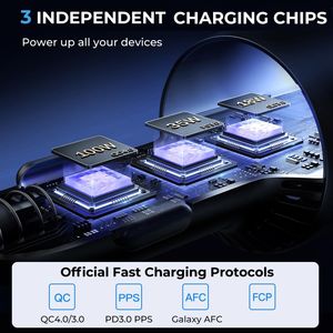 Precio de fábrica <span class=keywords><strong>JOYROOM</strong></span> 2. 0 120W Dual PD + QC3.0 <span class=keywords><strong>Cargador</strong></span> de coche de 3 puertos (gris oscuro) - Product Image 5