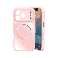 Coque de téléphone tendance multicolore anti-chute en silicone liquide magnétique avec panneau arrière en acrylique – Meilleure vente