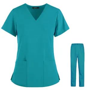 Uniforme de enfermera para mujer, uniformes de Hospital, dibujos animados y exfoliantes, médicos, enfermería, bolsillo