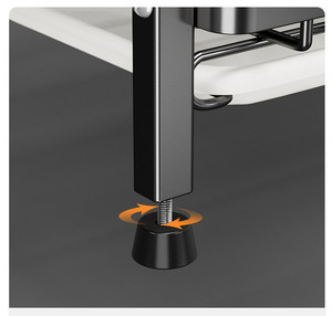 ชั้นวางของโลหะ2ชั้นสีดำสำหรับวางจานชั้นวางของในครัวชั้นวางตากจาน - Product Image 3