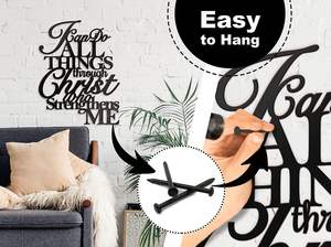 Oniya Metal Wall Art posso <span class=keywords><strong>fare</strong></span> tutte le cose attraverso cristo che mi rafforza I cartelli da parete appesi per la decorazione della stanza del Dinging - Product Image 3