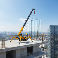 Grue araignée professionnelle à commande sans fil, châssis compact, flèche télescopique pour travaux en espace restreint