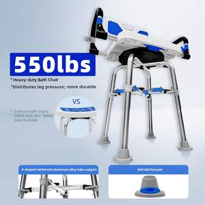 Ağır Hizmet Tipi 500 Lbs Alüminyum Alaşımlı Akıllı Tuvalet Sandalyesi Ayarlanabilir Duş Kolları ve Sırt Dayanağı Yaşlılar ve Engelliler için Banyo - Product Image 3