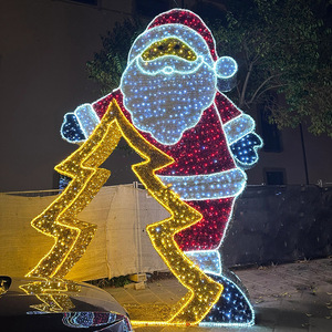 Nouveau Style Géant Promenade <span class=keywords><strong>À</strong></span> Travers Le Motif D'éclairage Du Père Noël Grandes Sculptures De Saint Nick Led Éclairage De Vacances 3D - Product Image 1