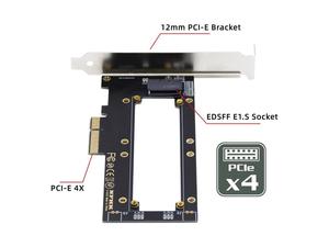 Adaptador Fervit <span class=keywords><strong>PCI</strong></span>-E 4.0 4X Host a NVMe Ruler 1U GEN-Z EDSFF de 5.9mm y 8.0mm de Grosor, Adaptador Corto para SSD <span class=keywords><strong>E1</strong></span>.S - Product Image 4