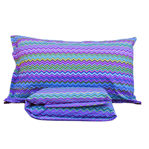 Juego de Funda de Edredón 100% Algodón BAIA UK Queen 200x200cm Azul con Patrón de Zigzag - Product Image 2