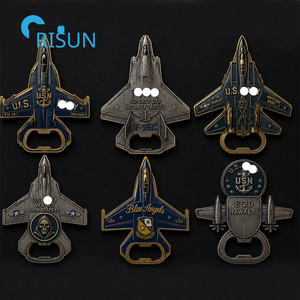 Décapsuleur personnalisé en forme de pièce de monnaie commémorative pour veteran de l'aviation (USN, USMC, USAF) - Product Image 4