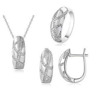 패션 여성용 <span class=keywords><strong>925</strong></span> 실버 럭셔리 하트 주얼리 세트 - Product Image 4