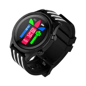 E5 relógio smartwatch, relógio inteligente de liga de zinco com toque completo, monitor cardíaco, android, sistema de teste, despertador seentário, lembrete, cronômetro