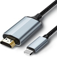 Adaptador AV Digital 1080P Avanzado, Cable HDTV para Teléfonos Móviles, iPhone, iPad y Smart TV, con Blindaje Trenzado de 2 Metros y Cubierta de Nailon