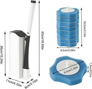 Soporte de plástico para baño independiente para el hogar, limpiador de cepillo para inodoro desechable para limpieza de baño - Product Image 3