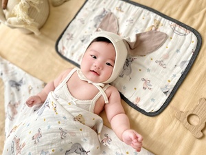 Toalla de bambú y algodón para bebé, diseño de dibujos animados, nube, almohada plana, manta, toalla de <span class=keywords><strong>baño</strong></span>, combinación. - Product Image 6
