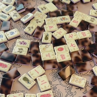 Élégant ensemble de mahjong américain rétro à motif floral paon, tuiles de mahjong en acrylique dégradé, jeu de table raffiné, cadeau pour femmes