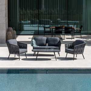 Mobilier d'extérieur pour hôtel <span class=keywords><strong>baroque</strong></span> Ensemble de conversation pour patio Canapé de jardin en corde avec table basse Canapé de salon pour balcon - Product Image 2