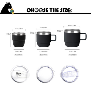 Taza de Té Pequeña con Recubrimiento Electrolítico de 4oz 6oz 10oz, Taza de Café Personalizable, Taza Aislada al Vacío Reutilizable de Acero Inoxidable Negro Mate - Product Image 3