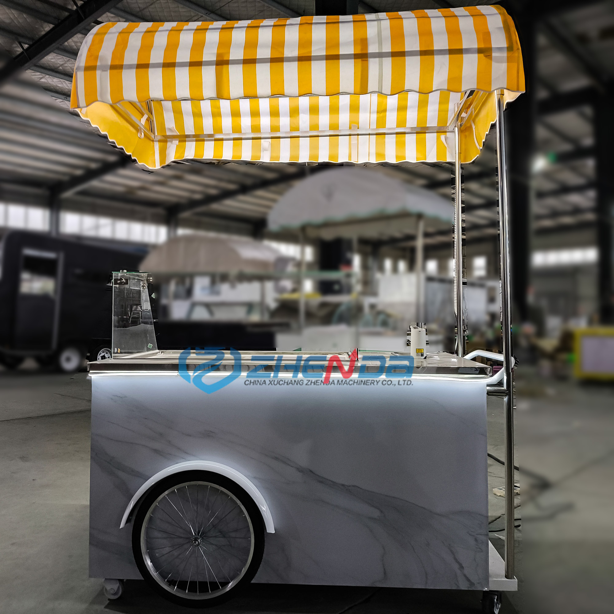 Outdoor Market Mobile Shopping Vending Cart Float Stall Snack Display Stand Business Event Trade Show Trolley