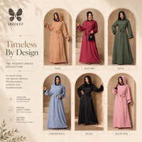 Abaya à capuche de style boutique pour femmes, vert olive à pois, robe maxi islamique avec poignets élastiques et coupe douce et confortable