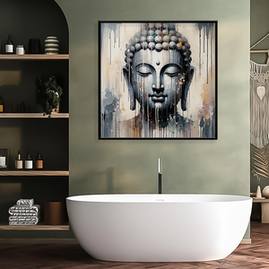 Bán Buôn Phật Nghệ Thuật Dân Gian Sơn Dầu Kết Cấu Nghệ Thuật Hiện Đại Vải Cho Phòng Khách Trang Trí Nội Thất - Product Image 3