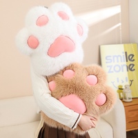 Coussin en peluche super doux de haute qualité en forme de patte de chat, oreiller décoratif pour canapé, chambre à coucher, maison
