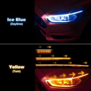 Señal de giro blanca Luces de flujo de freno amarillas Luz de circulación diurna del automóvil Tira impermeable flexible - Product Image 5