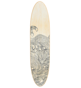 Decoración de Pared de Tabla de Surf de Madera Natural Ecológica, Grabado de Estilo Costero para Sala de Estar, Tabla de Surf Decorativa Colgante - Product Image 1