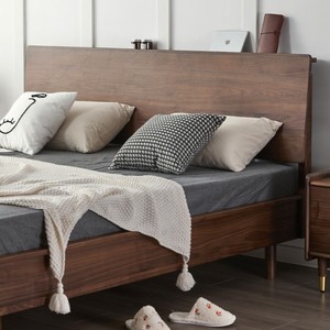 เตียงไม้เนื้อแข็ง 2 เมตร พร้อมที่เก็บของ เฟอร์นิเจอร์ห้องนอน ดีไซน์มินิมอล - Product Image 4