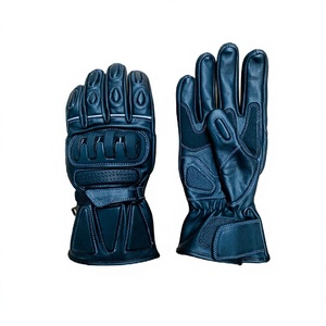 Gants de moto unisexes haut de gamme en cuir imperméables, respirants et légers, à doigts complets, avec poignées intégrées, pour le cyclisme et les activités de plein air - Product Image 1