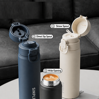 Bouteille d'eau isotherme en acier inoxydable 3-en-1 de 500 ml/17 oz