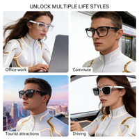 Nouvelles lunettes de traduction IA F66 avec lecteur de musique, double batterie 55 mAh, chargement magnétique, lunettes intelligentes à commande tactile, lunettes audio intelligentes pour l'extérieur
