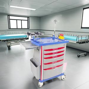 Goede Kwaliteit Ziekenhuisinstrumentkarren Abs Medische Noodtrolley Prijzen Laden Medicijnkarretje - Product Image 2