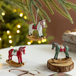 Resin Rocking Horse Christmas Trojan Christmas <b>Tree</b> Pendants Sublimation Hanging Christmas Ornaments <b>Tree</b> Ornament - Product Image 5