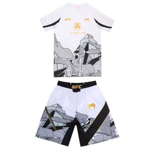 Nouvel ensemble d'entraînement transfrontalier pour enfants : T-shirt à manches courtes et <span class=keywords><strong>short</strong></span> de combat UFC, <span class=keywords><strong>boxe</strong></span>, Muay Thai pour la gym - Product Image 3