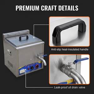 Friteuse à gaz thermostatée professionnelle 20L en acier inoxydable avec panier pour poulet frit, frites et snack-bars - Product Image 3
