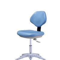 Chaise d'assistant médical rotative et mobile, tabouret de dentiste réglable avec support dorsal
