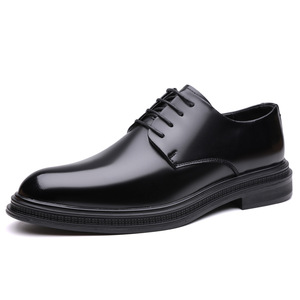 Chaussures habillées en cuir pour hommes, bout pointu, talon dissimulé de 6 cm, pour le bureau et la carrière, noires, taille 783 - Product Image 4