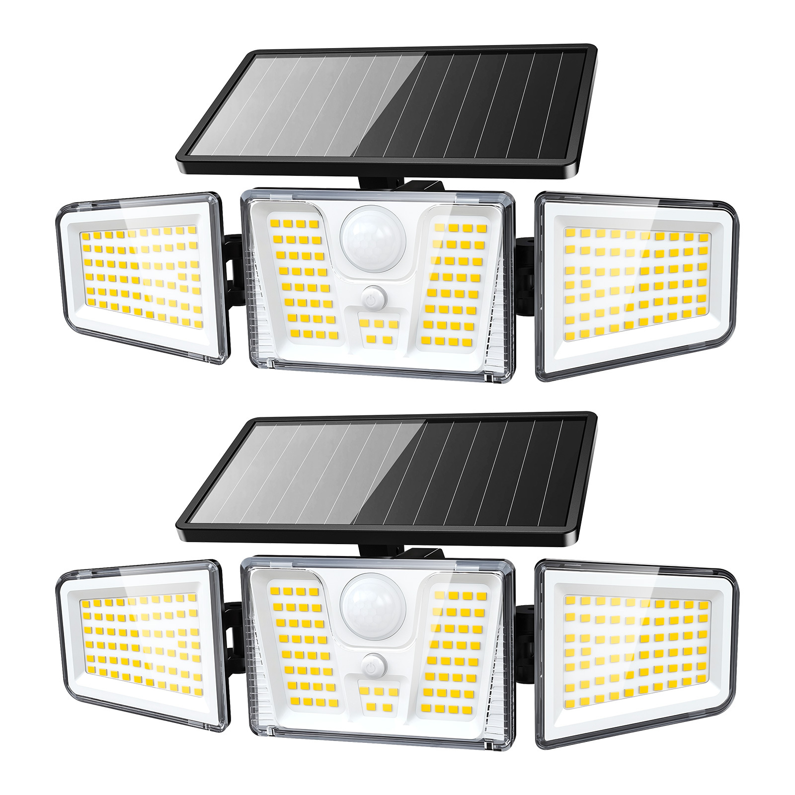 Solar Graden Lamp Motion Sensor 3 Head Solar Outdoor Security Wall Light 120 Beam Angle Garden Garage Warehouse Pool IP65