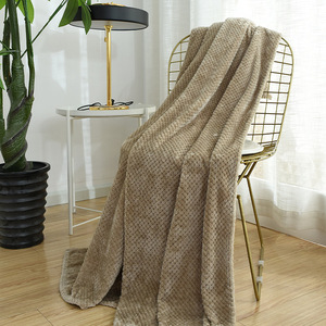 2023 <span class=keywords><strong>nouveau</strong></span> Design maison portable couverture ananas <span class=keywords><strong>treillis</strong></span> gaufré doux flanelle polaire avec couleur unie jeter couverture - Product Image 5
