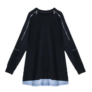 موضة جديدة فريدة من نوعها طويلة أنيقة خريف ربيع خليط الدنيم النساء سيدة مثير فستان فساتين عارضة - Product Image 2