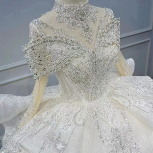 Robe de mariée de luxe à manches longues, style illusion moderne, Jancember WN048 - Product Image 4