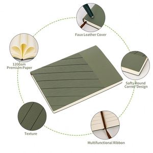 Professional Easy to Write Custom Mini A5 <b>Leather</b> Notebook with Pen 100 <b>Sheets</b> Promotional Use - Product Image 2