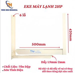 Soporte de Pared para Aire Acondicionado de 1.8mm - 2.0mm, Estructura Soldada Manualmente en Vietnam, Resistente a la Corrosión, para Aire Acondicionado de 2HP - Product Image 2