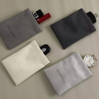 Pochette à bijoux en microfibre personnalisée avec logo, recyclable, en velours de luxe, avec rabat, pour petits colliers, boucles d'oreilles, bagues - Or