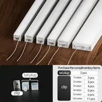 Lumière néon flexible 1-10M blanche, tube en silicone intégré, type canal, diffuseur, lampe en corde étanche pour la décoration murale et de plafond de la maison