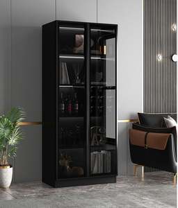 Mueble de Lujo 2026 para Sala de Estar, Mueble Bar de Madera Personalizado con Vitrina de Vidrio, Mueble Bar de Aluminio con Vitrina - Product Image 4