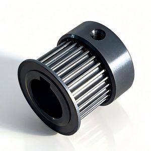 Poulie de distribution HTD 3M 15 dents, alésage 10 mm, en aluminium/acier/acier inoxydable, avec clavette, vis de réglage et bride, pour machine de gravure et bras robotique - Product Image 3