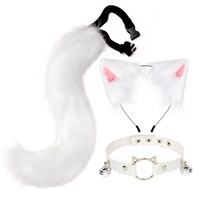 Ensemble Oreilles de Chat Réalistes et Queue de Renard pour Cosplay d'Halloween, Oreilles et Queue de Bête Anime, Bandeau et Pince à Cheveux pour Enfants, Vente en Gros