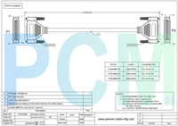 Câble DB37 mâle-mâle 37 broches, fil blindé 26AWG pour test d'équipement série ancien, interface industrielle compatible PCL-10137