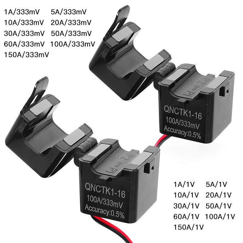 Split Core Ct Transformer QNCTK1-16 1A 1V 5A 20A 0.333mV 100A 333mV Clamp CT Sensor Low Voltage Current Transformer Manufacturer
