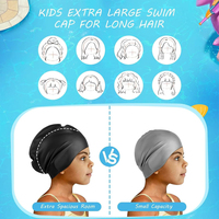 Bonnets de bain en silicone abordables avec bonnets de natation extensibles pour enfants Bonnet de bain Dreadlock